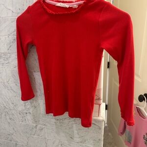Mini Boden Vibrant Red Long Sleeve Tee